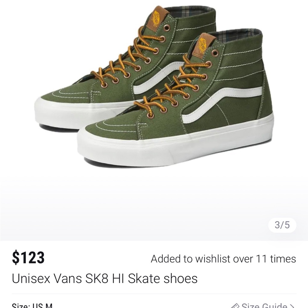 High-top men’s vans, size 7.5, only wore once